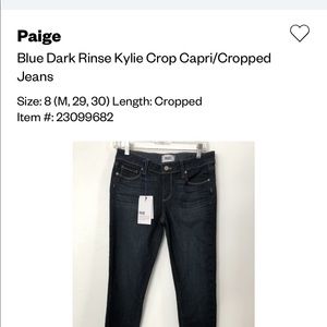 PAIGE Kylie Cropped Jeans NWT